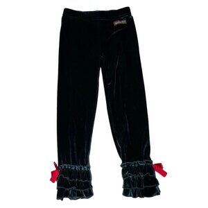 Matilda Jane Tinsel Ruffle Velvet Legging Pants Girls Size 2 Excellent like new